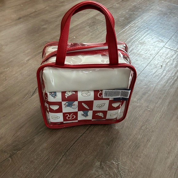 Ratatouille Disney NWT 2 Red and White  Cosmetic Bags with clear outside bag. - Picture 2 of 4